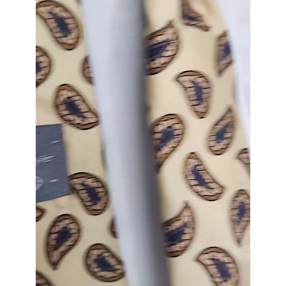 Vintage Liberty Of London 100% Cotton Tie Luxury Floral Paisley Yellow Designer